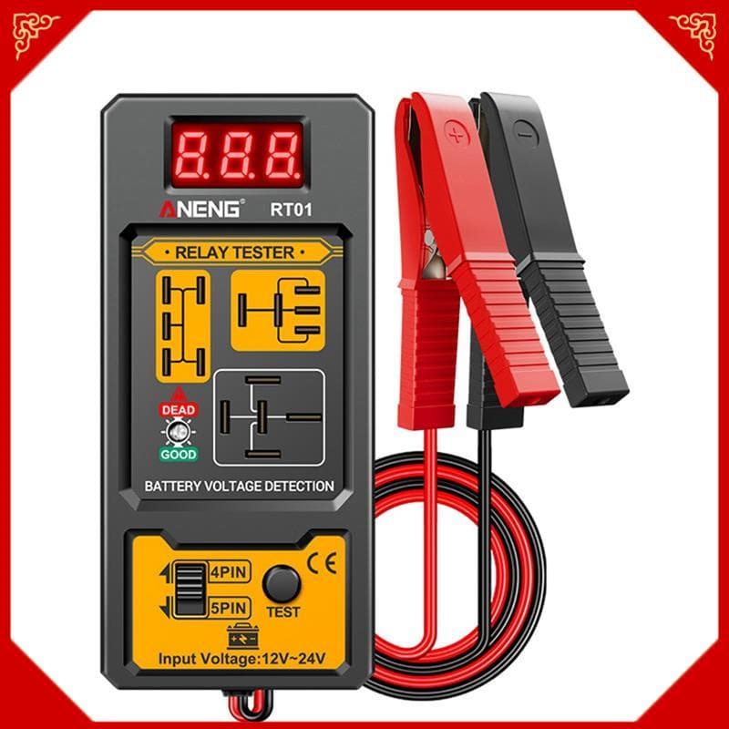 Testador De Relé Eletrônico Automotivo Universal Verificador De Bateria De Carro 12-24V Tensão Luz LED