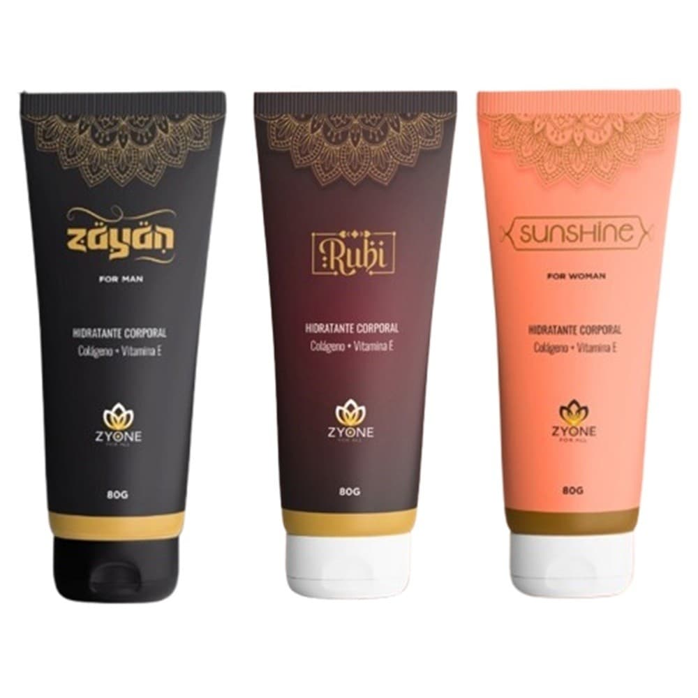 Creme Hidratante Àrabe Zyone Perfumado Essência Importada Zayan Sunshine e Rubi 80g