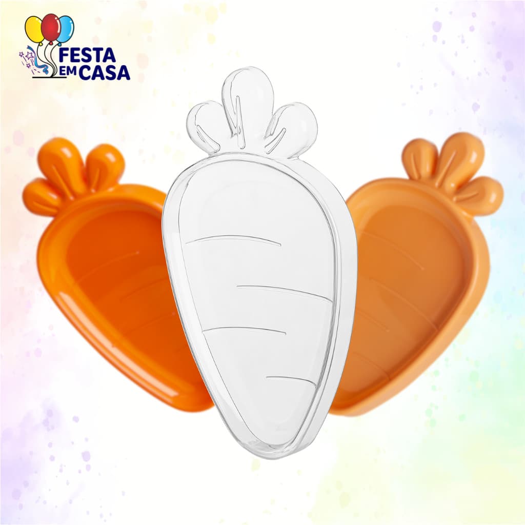 Kit 3 Bandeja Petisqueiras Cenoura Páscoa Inúmeras Cores
