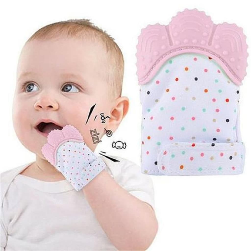 Luva Mordedora  Bebe Coceira Gengiva Denticao Silicone Facil Limpar