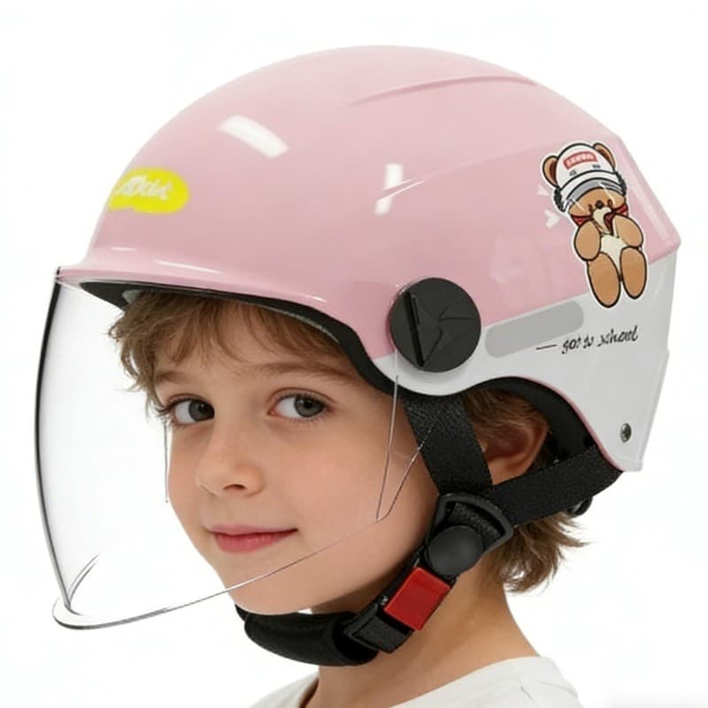 Capacete infantil com proteção solar, leve e respirável