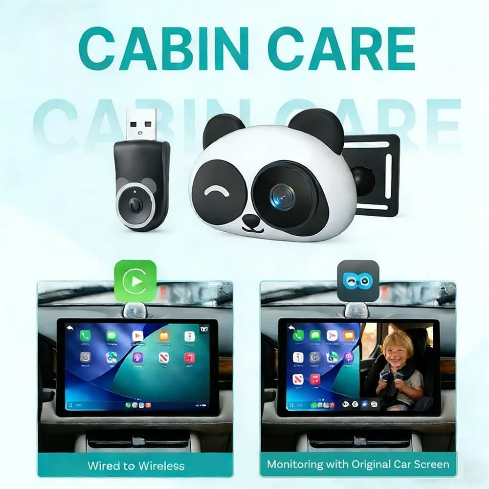 Ottocast Cabin Care Adaptador CarPlay Sem Fio 1080P Câmera Do Banco Traseiro Carro 150 ° Noite Grande Angular Para Crian