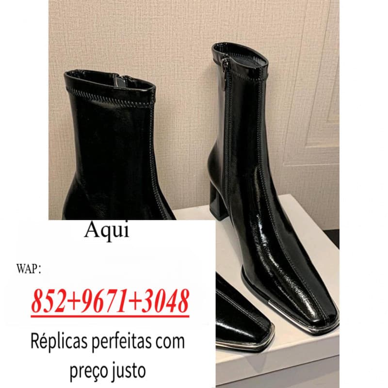 2024 novo estilo moda botas femininas requintado Metal decorativo magro botas elásticas de sola grossa botas de dedo do