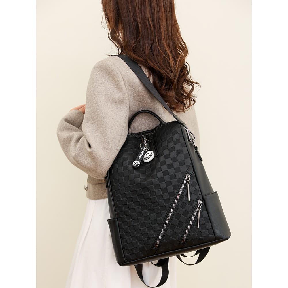 Mochila feminina High-End saco Commuter 2023 novo estilo de couro feminino grande capacidade computador mochila feminina