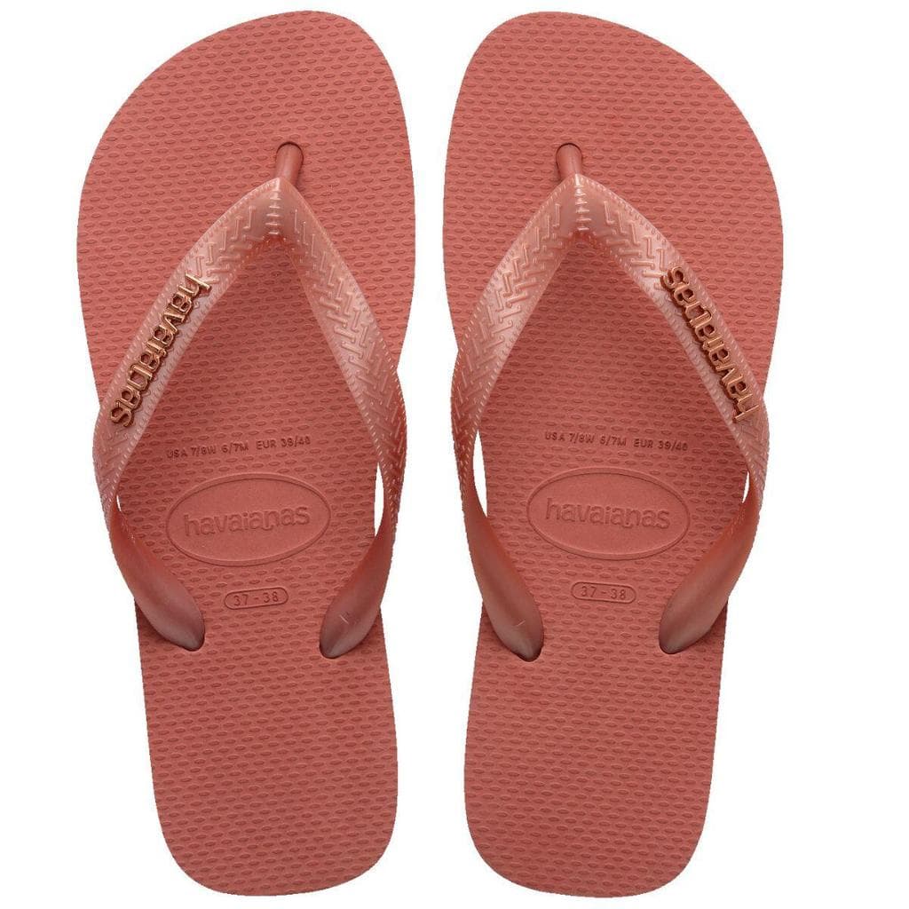 Sandália Havaianas Top Logo Metallic Original Casual Confortável para o Dia a Dia