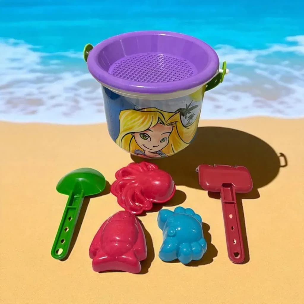 Baldinho Praia Menina Infantil Pazinha, Garfinho, Forminhas
