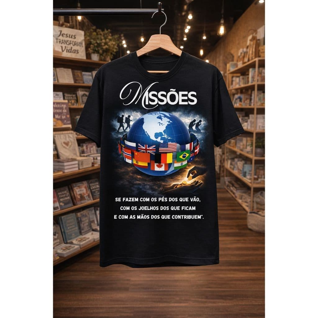 Camiseta Premium Cristã Religiosa Missões Camisa Evangélica Confortável 100% Algodão Lançamento 2026