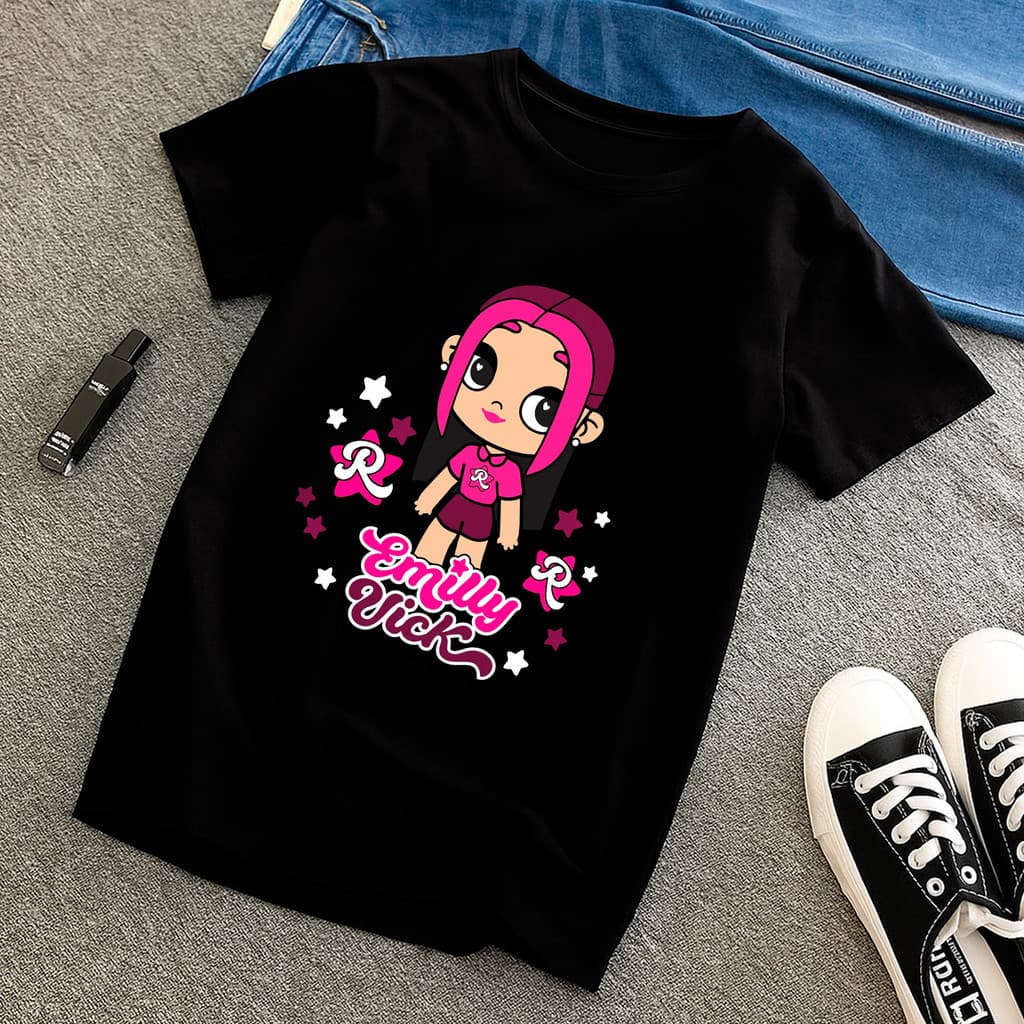 Camisa Camiseta Blusa Desenho da Emili Vick Menina Infantil Novidade Cute Fofa Divertida Desenho