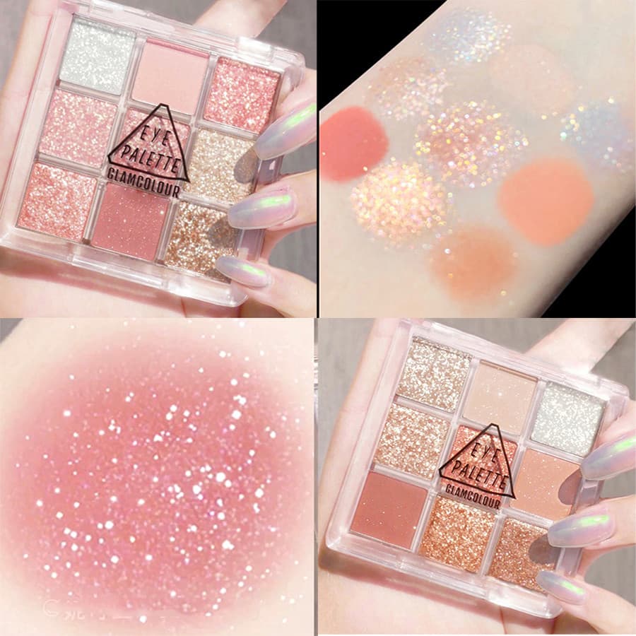 Influencer paleta de sombras ins Super quente Glitter perolado fosco barato estudante nicho marca sombra 2024 novo estil