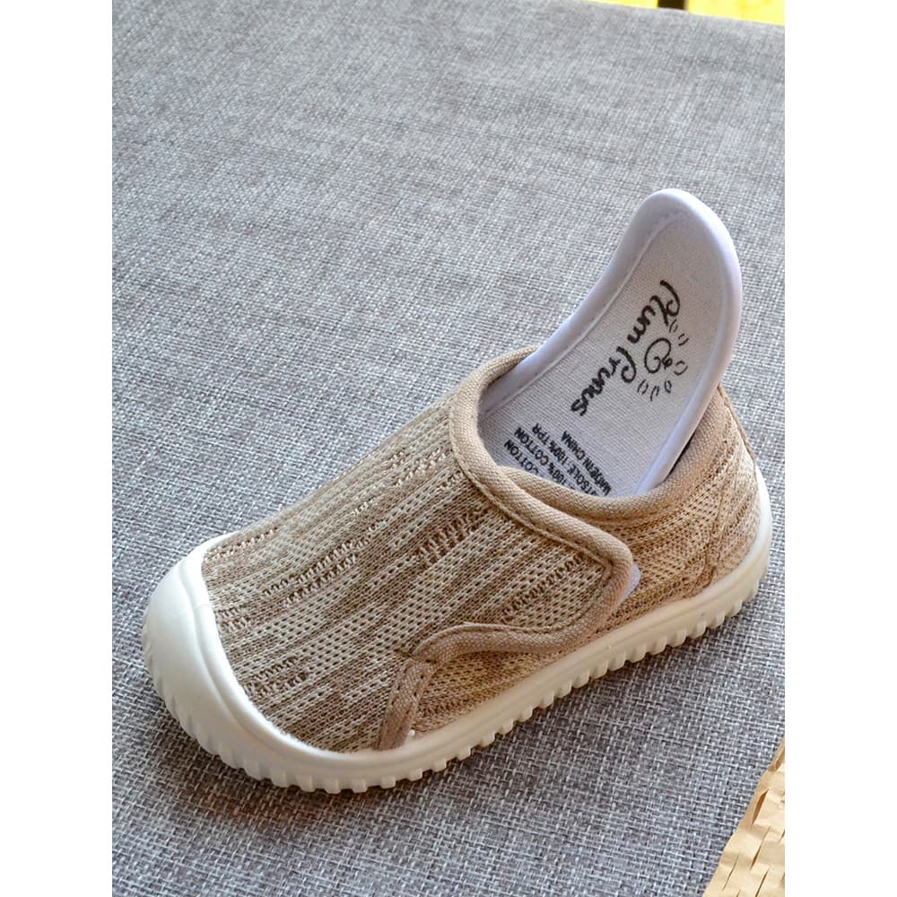 Sapatos infantis de malha simples com Velcro, tênis respiráveis para meninos e meninas, sapatos únicos fáceis de usar e