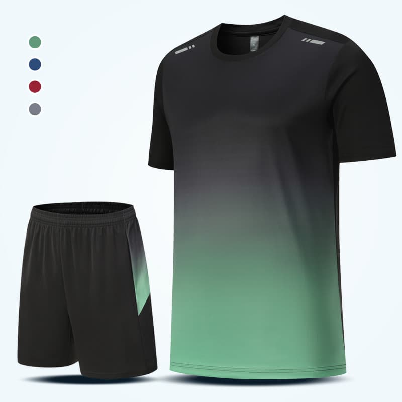 Roupas de Fitness masculinas de seda gelo de secagem rápida terno esportivo verão manga curta camiseta manhã correndo ba