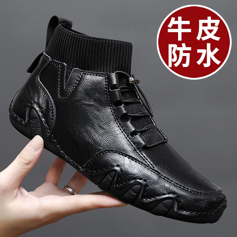 2026 Outono Inverno Novo Estilo Martin Botas Na Moda Couro Genuíno Casual Sapatos De Couro De Cano Alto Sapatos De Ervil