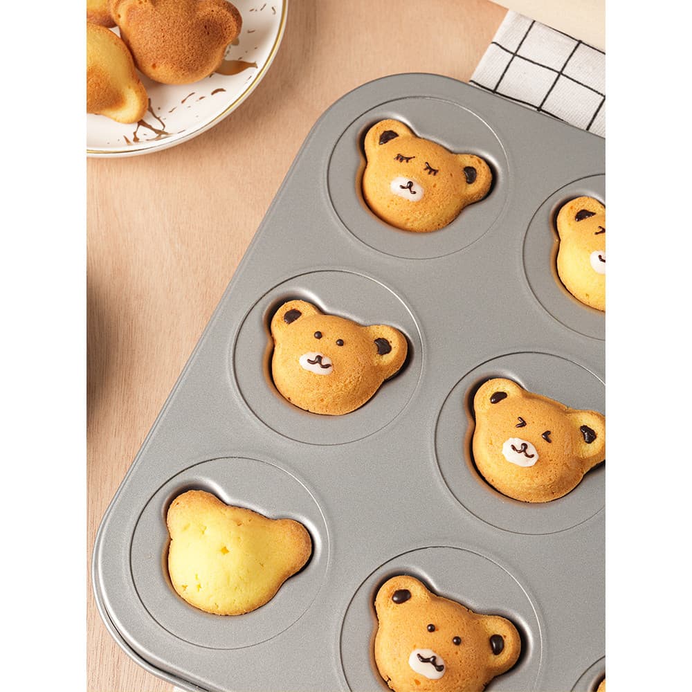 Japonês dos desenhos animados urso Madeleine assadeira 6/12 com influenciador bebida acessórios decoração tridimensional