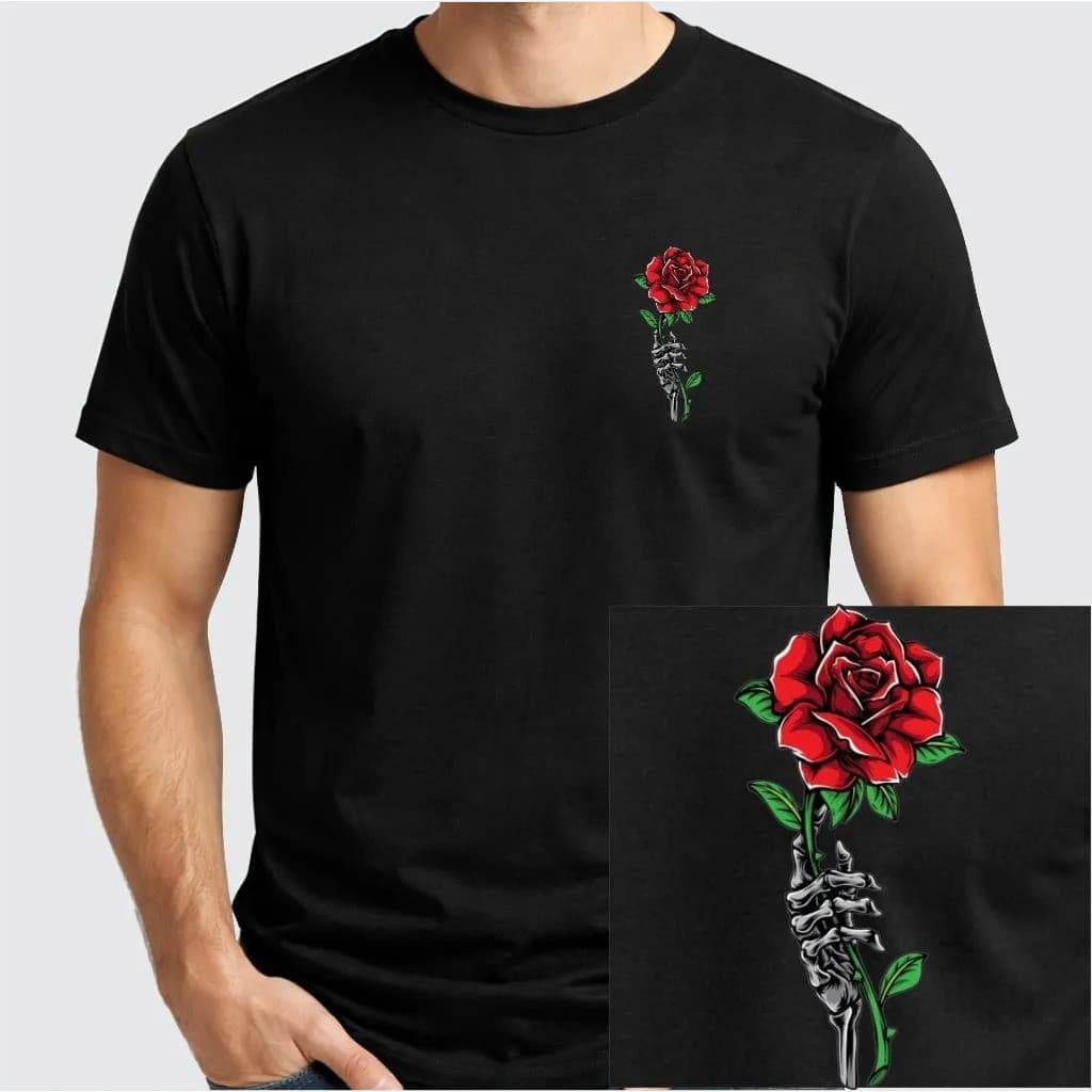 Camiseta Masculina Preta Estampada Streetwear Clássica