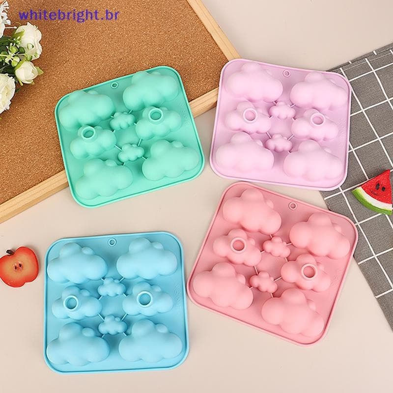 Molde De Silicone Em Forma De Nuvem Com 8 Cavidades , Pudim De Chocolate , Sobremesa , Bolo , Ferramenta De Cozinha , Fa