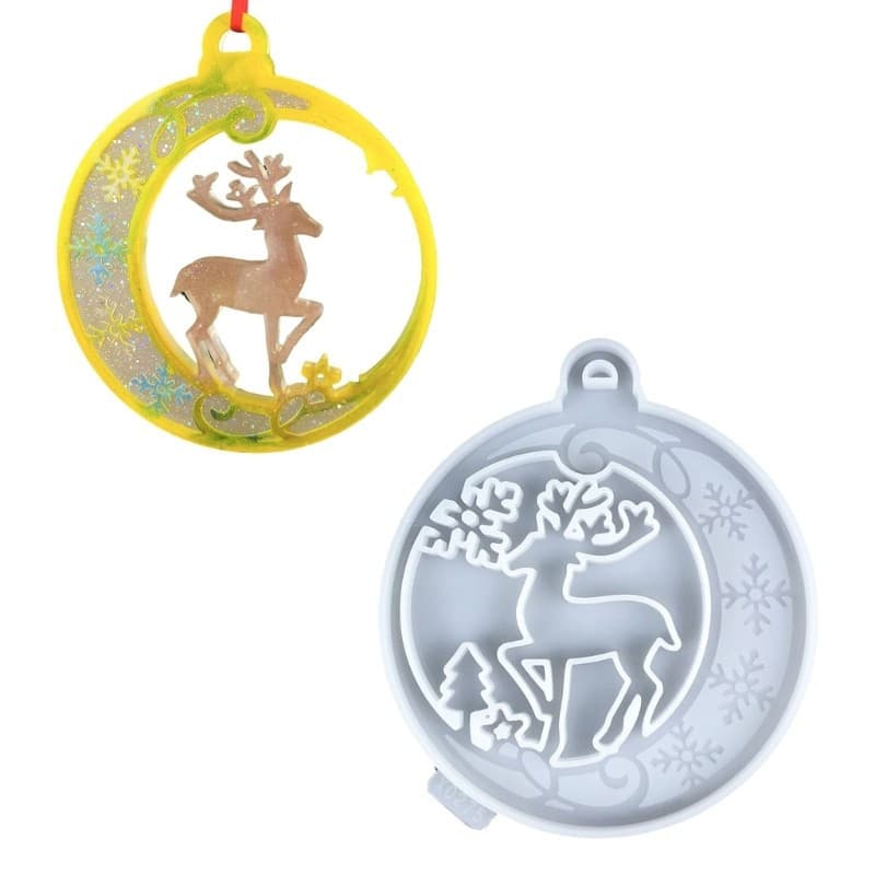Molde de Decoração de Joias zzz para Artesanato, Chaveiros, Resina Epóxi, Árvores de Natal, Cervos, Pingentes, Acessório