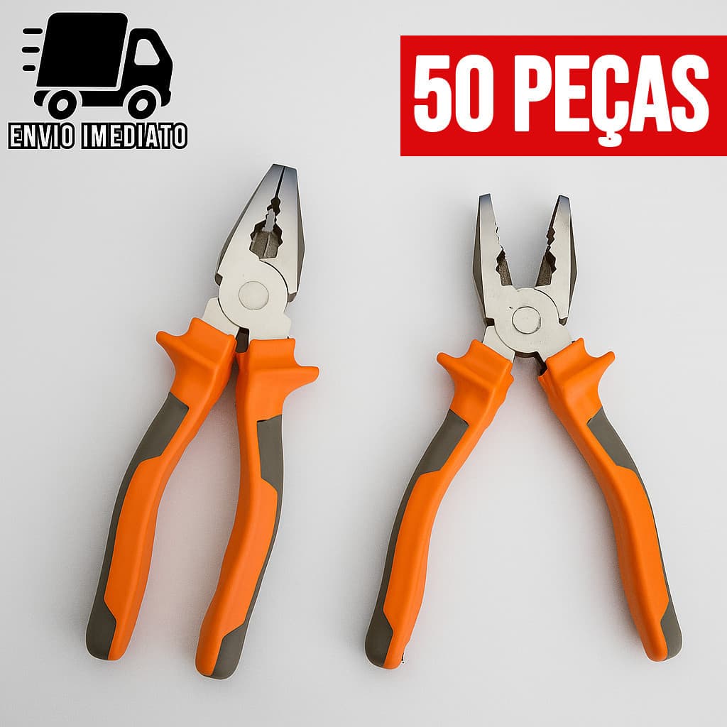 Kit 50 Alicate Universal Profissional 8 Pol. Multiuso – Corte, Aperto, Isolado