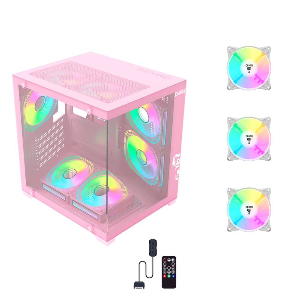 Gabinete Gamer Candy Grodd + 3 Fans Branca ARGB Controladora