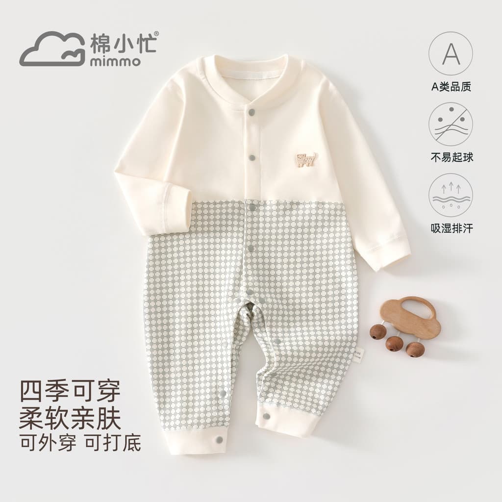 Anyang bebê roupas infantis outono novo estilo puro algodão classe um macacão de bebê de manga comprida macacão de bebê