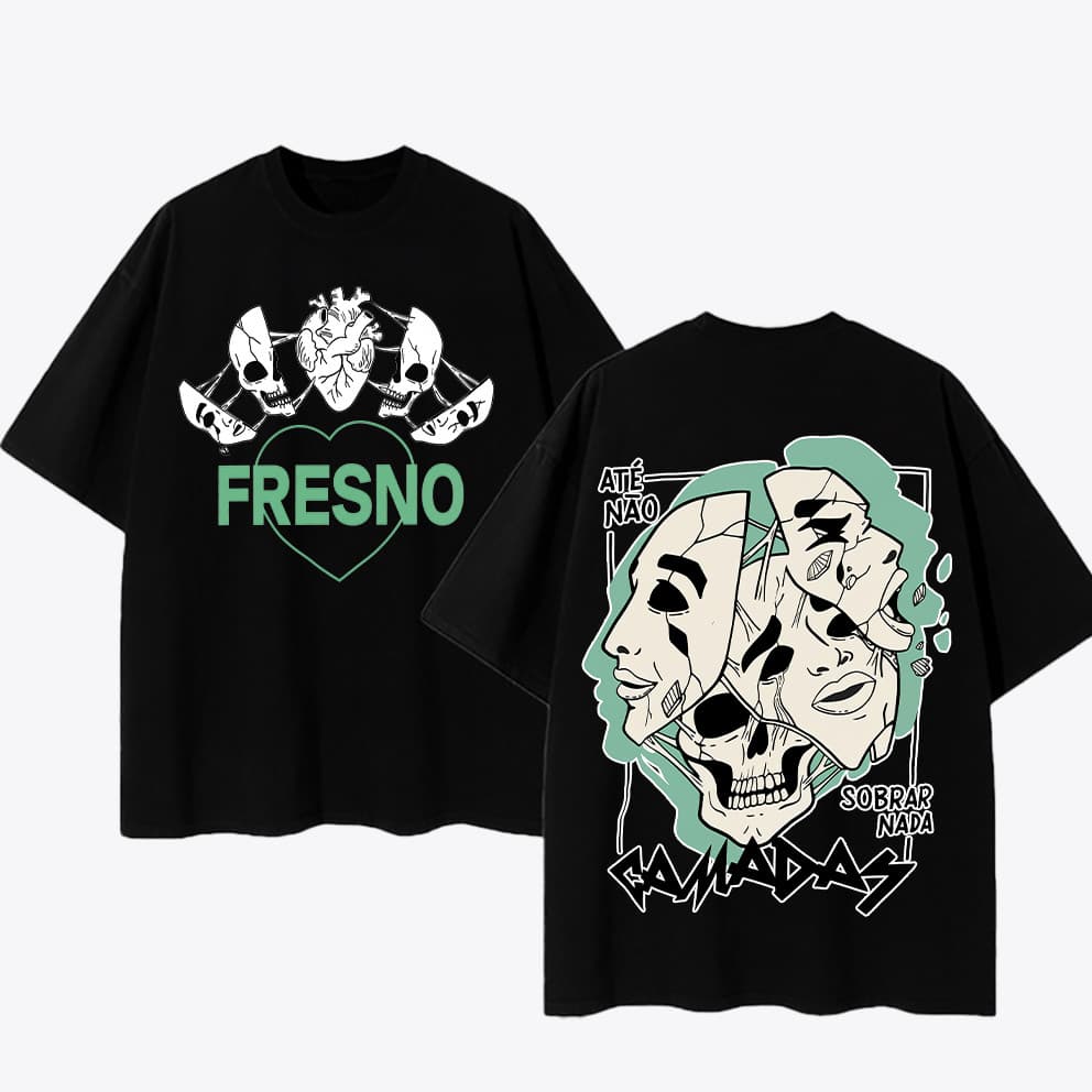Camiseta Masculina Feminina Estampa Fresno Camadas Punk Rock T-shirt Unissex Streetwear Envio Imediato