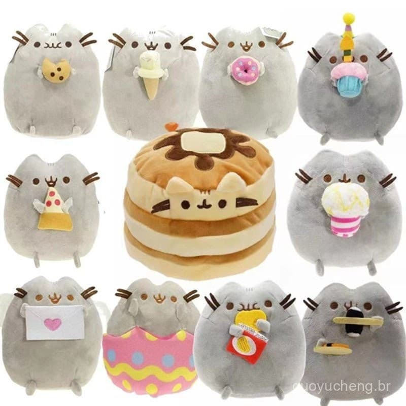16 Estilos De Desenho Animado Pusheen Gato Brinquedo De Pelúcia Fofo Gatinho Boneca Chaveiro Linda Mochila Pingente Bols