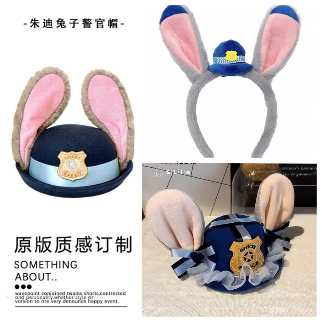 Chapéu de Judy, Oficial de Zootopia, Chapéu Redondo de Coelho, Chapéu de Judy, Acessórios de Cabelo para Crianças e Adul