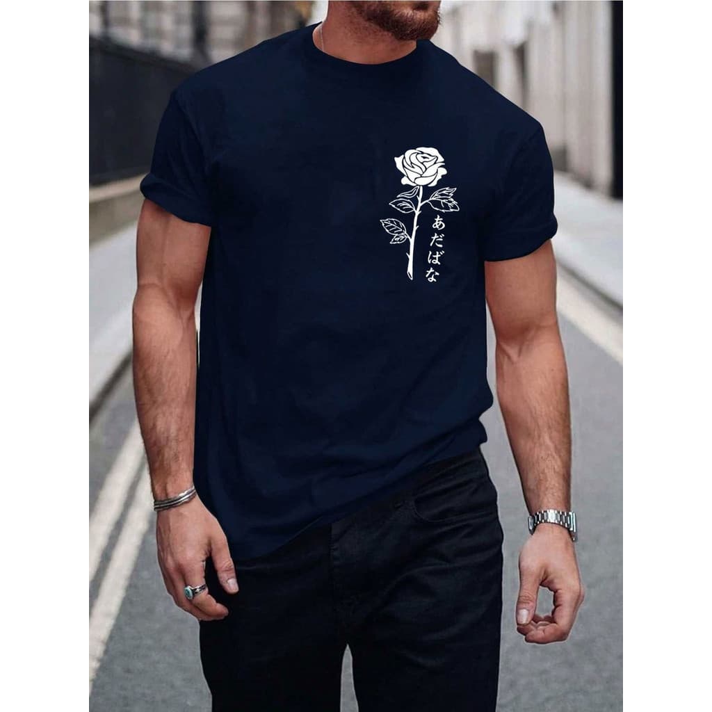 Camiseta Floral Rosa Branca 100% Algodão Premium Unissex