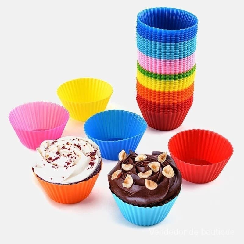 Molde Redondo De Bolo De Silicone , Cozimento De Cozinha , Ferramentas De Decoração DIY , 12 Unidades/S
