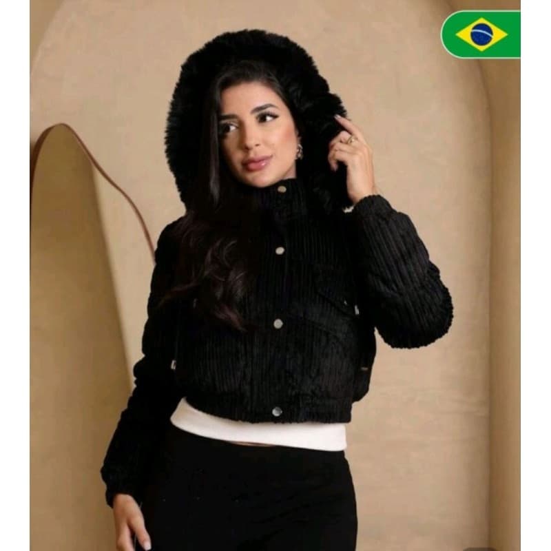 Jaqueta  puffer Feminina cotele Premium Frio intenso agasalho com Pelinho  teddy outono e inverno