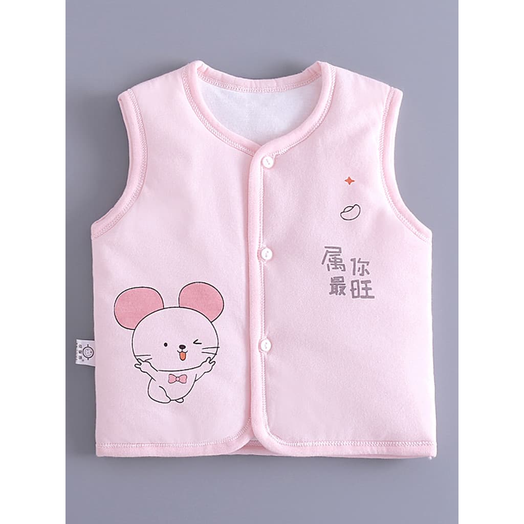 Colete de bebê outono inverno colete roupas de bebê dos desenhos animados topo recém-nascido bb colete puro algodão das