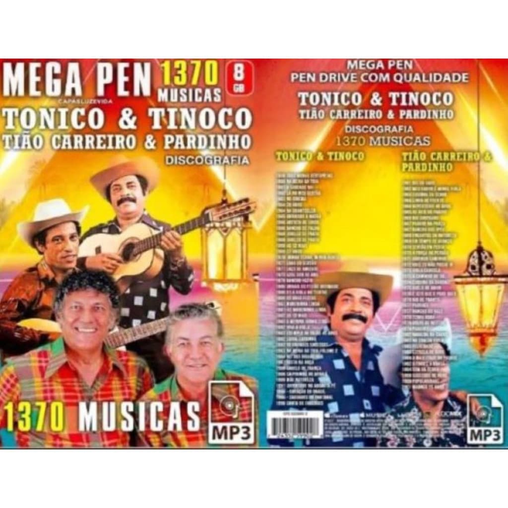 Pen Driive 8 Giga 1370  Tonico & Tinoco E T. C. Pardinho + brinde