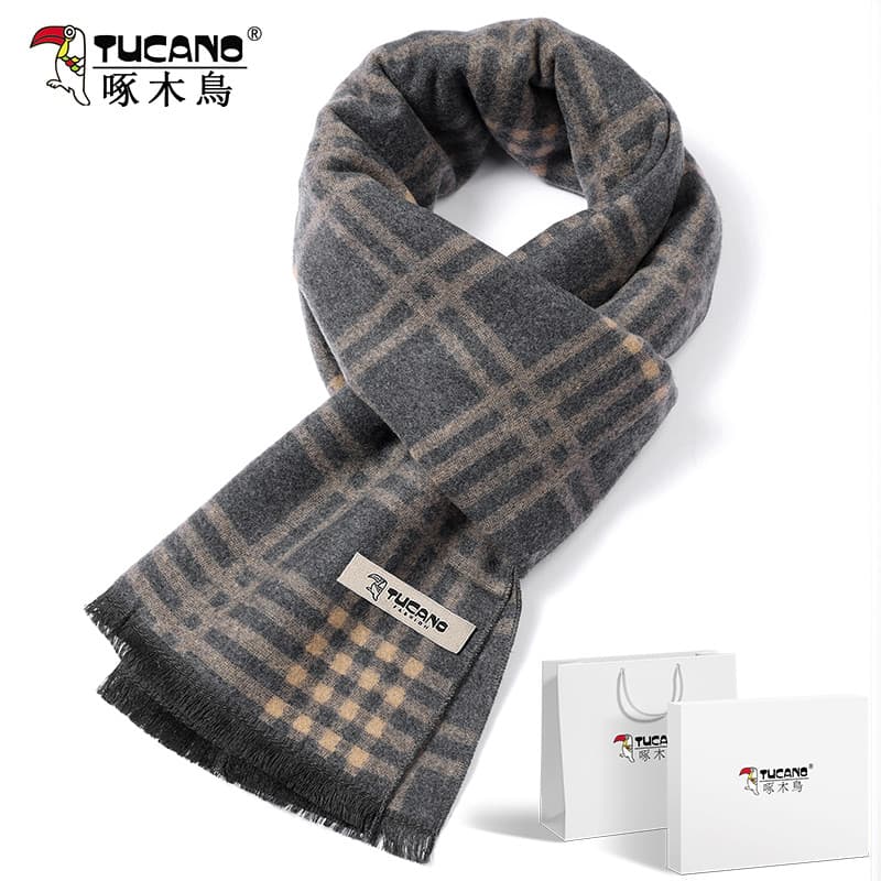 Woodpecker cachecol masculino inverno engrossado à prova de frio cachecol de lã novo estilo versão coreana All-Match neg