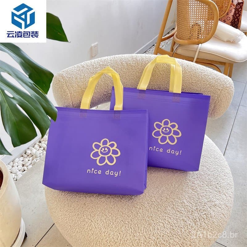 Sacola de tecido não tecido laminado e espessado, sacola ecológica, sacola para embalagem de presentes e compras, sacola