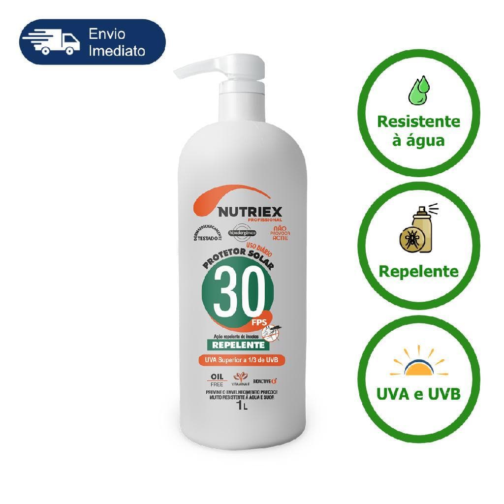 Protetor Solar Com Repelente FPS 30 Nutriex Profissional 2 em 1 EPI Insetos Mosquito Dengue