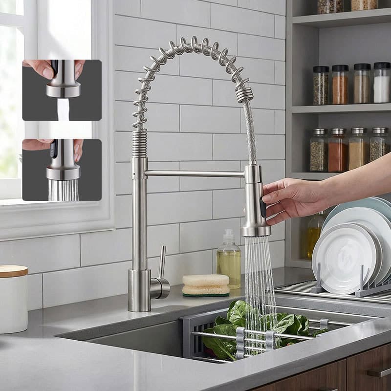 Torneira Cozinha Gourmet Monocomando Quente Frio 360° Ducha Retrátil Inox 304
