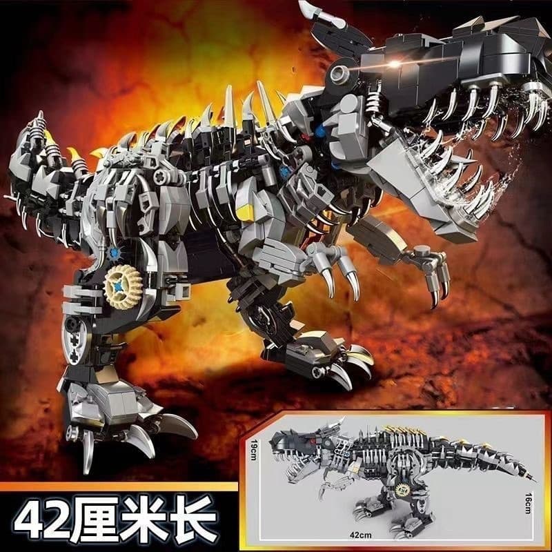 1600 peças de blocos de construção Lego série mecânica Tiranossauro Rex Velociraptor dinossauro Mecha presente