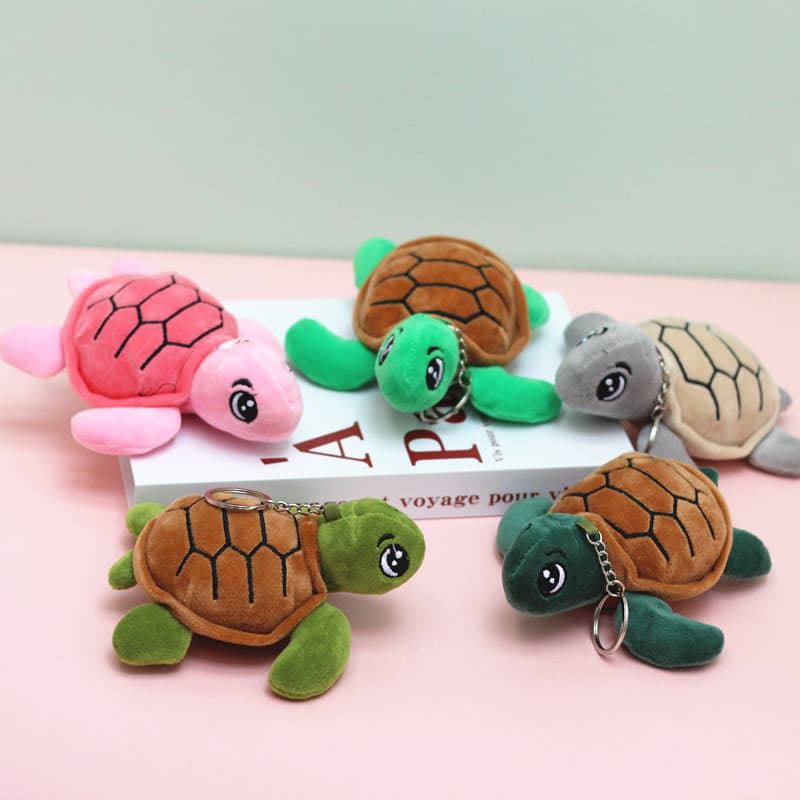 Bonito criativo colorido tartaruga boneca chaveiro pingente tartaruga do mar boneca brinquedo de pelúcia menina mochila