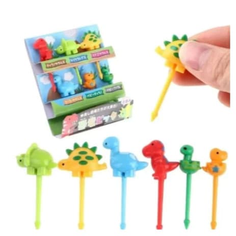 Mini Garfo/Palito Lanche De Desenho De Fruta/Dinossauro Para Decoração De Festa Ou Almoço