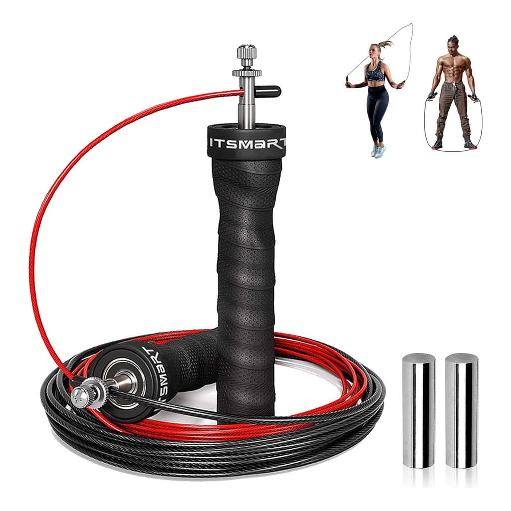 Speed Rope Profissional Crossfit Boxe com Pesos Removíveis | Cabo Aço 3m Ajustável