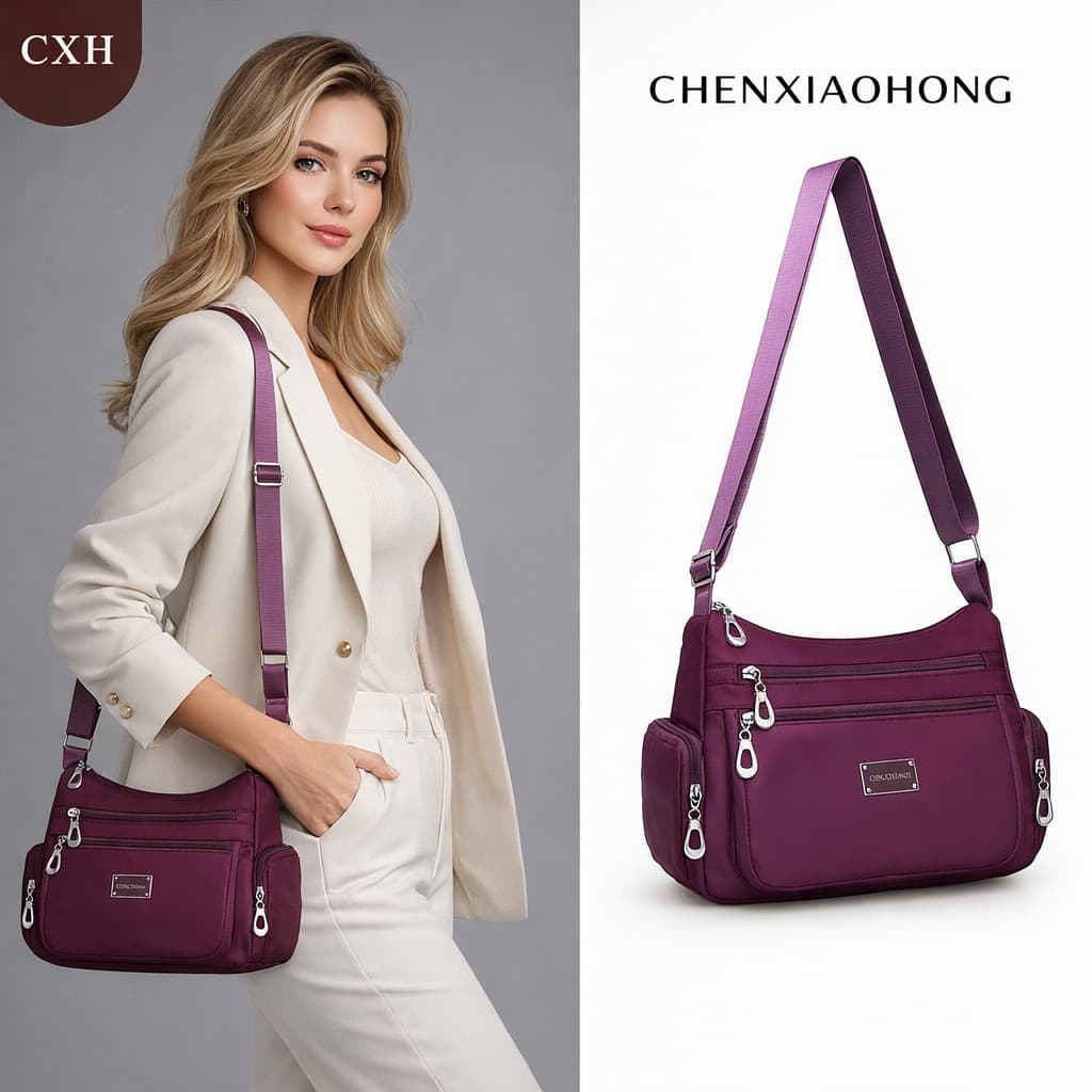 CHENXIAOHONG Bolsa Feminina de Nylon Impermeável,Ombro Casual e Transversal  Grande Capacidade,