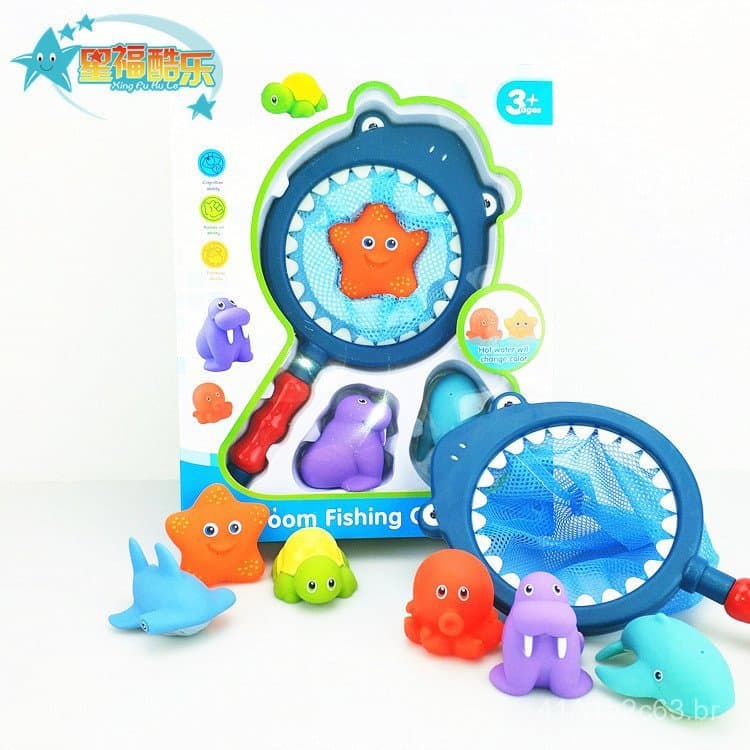 Conjunto de brinquedos para banho e água para bebês, mais vendido, com combinação de pesca divertida e brinquedos de pra