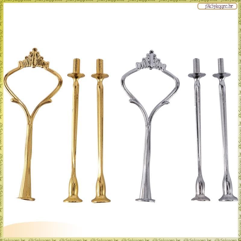 [Leqn] 8 Conjuntos De 3 Camadas Coroa Bolo Placa Suporte Acessórios De Hardware Utensílios De Cozinha Para Casamento E F
