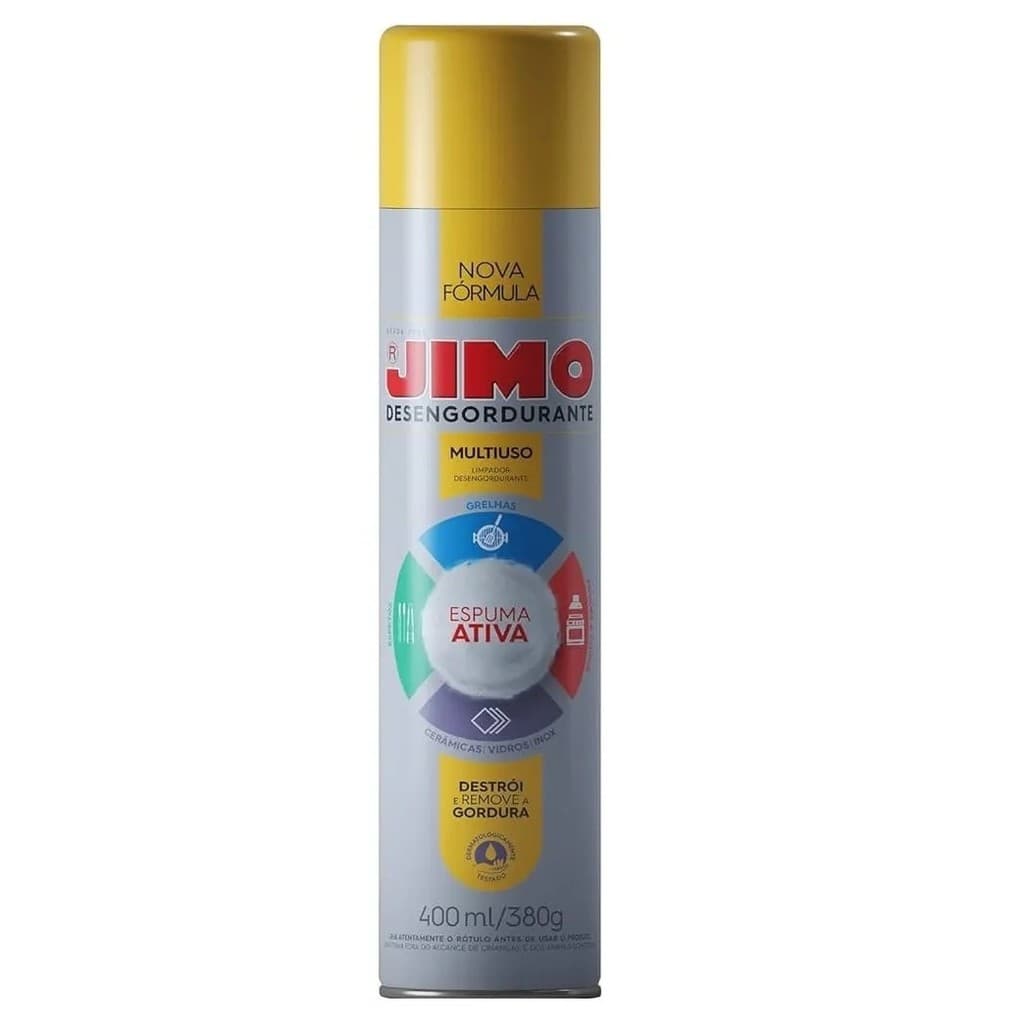 Kit 12 Jimo Desengordurante Multiuso 400ml Limpeza Pesada Cor Branco