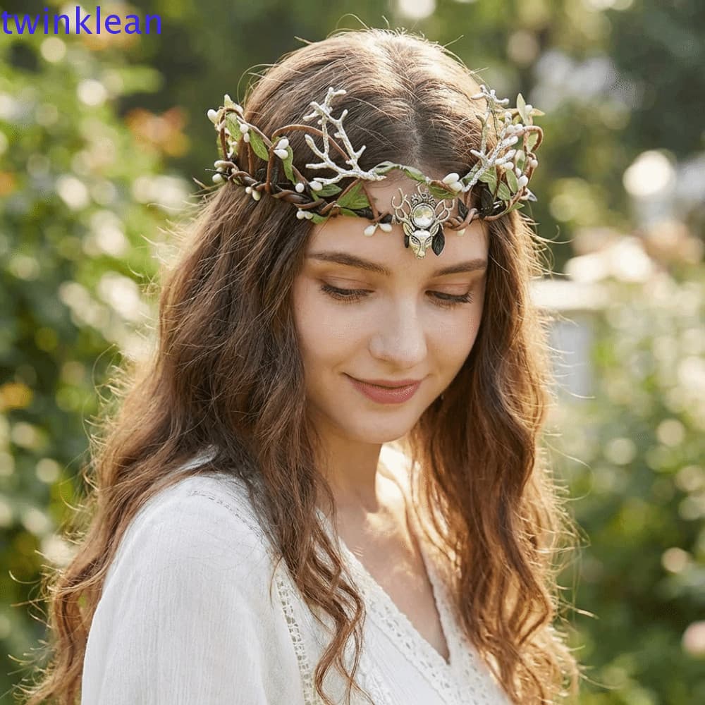 Tiara De Elfo TWINKLEAN , Coroa De Diadema De Videira , Capacete De Fada Fantasia Decorado Com Strass