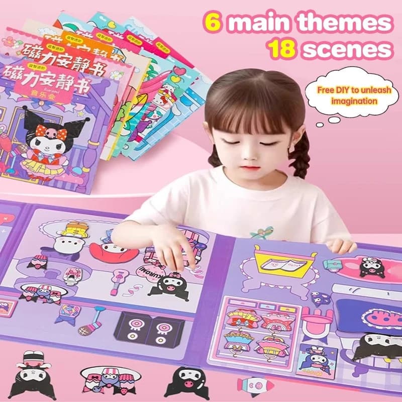 Duomi Desenho Animado Magnético Kuromi Papel Casa De Boneca Conjunto De Livros Sanrio Livro Silencioso DIY Ocupado Para