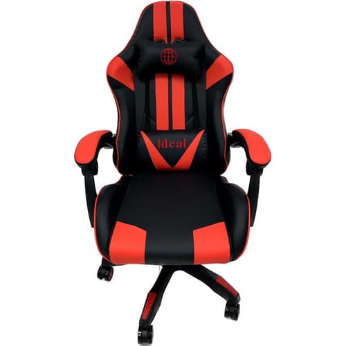 Cadeira Gamer Ergonômica Escritório Ajustável Preta Couro Sintético