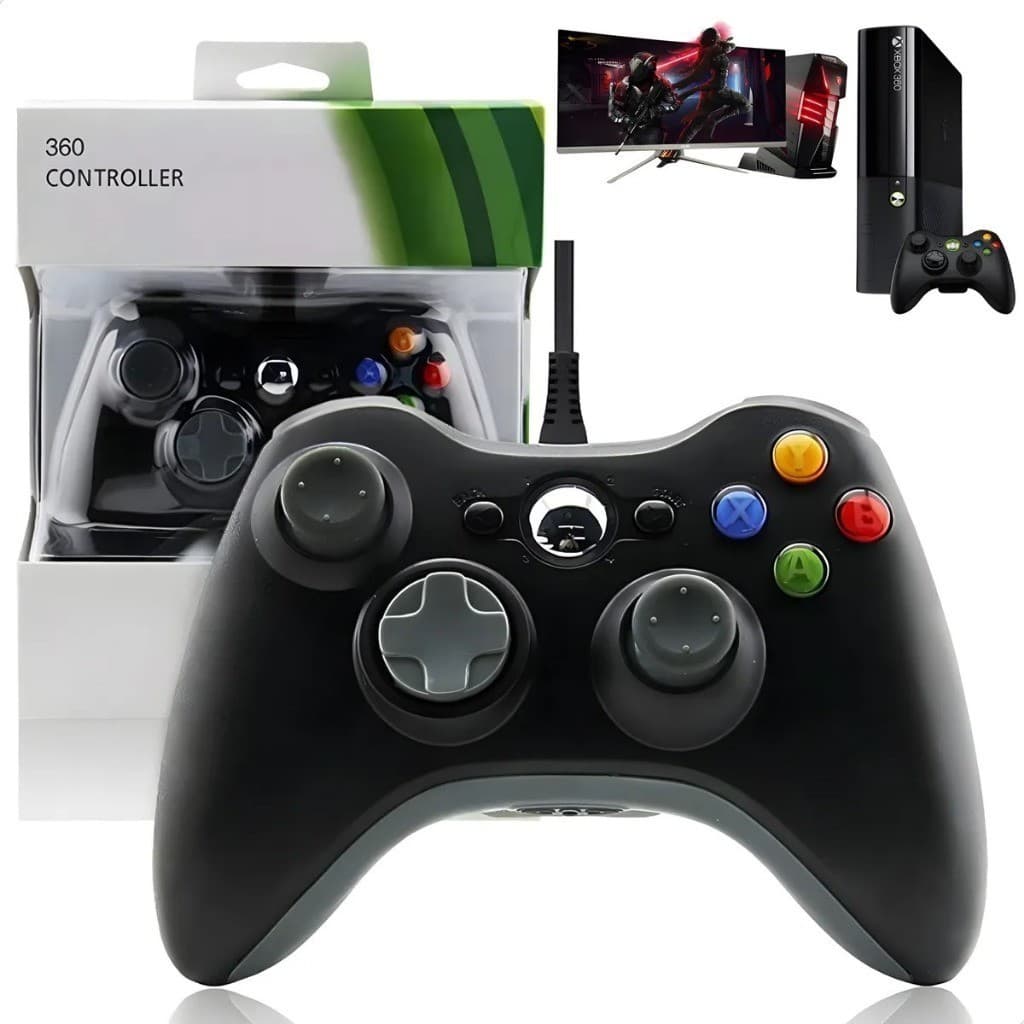 Controle De Xbox 360 Com Fio Para Video Game e PC
