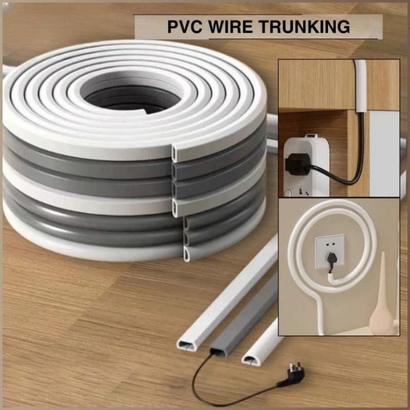 【Instalação Instantânea】Canaleta Adesiva PVC Anti-Pisão Invisível para Cabos Elétricos e Internet
