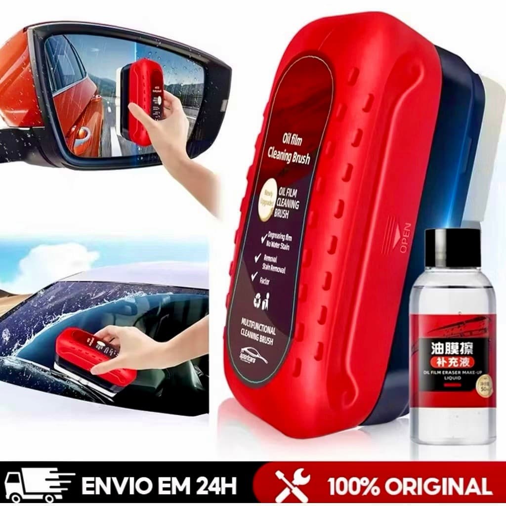 Escova Limpeza Vidro Carro Removedor Filme De Óleo E Gordura Agente Polimento Anti Mancha Para-Brisa Automotivo