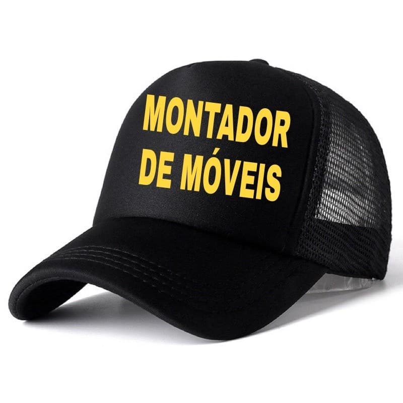 BONÉ TRUCKER ABA CURVA COM TELINHA MONTADOR DE MOVEIS TRABALHO PROFISSÃO SHOP Flash Modas